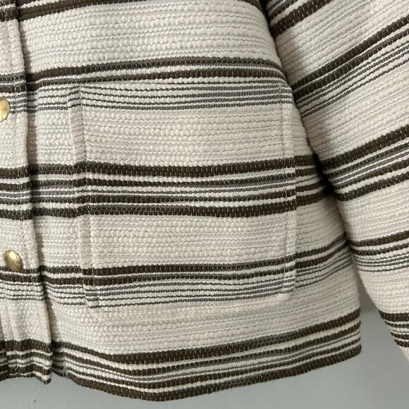 Madewell Women's Button Front Striped Tweed Snap Front Jacket M Medium NWOT - Picture 4 of 9